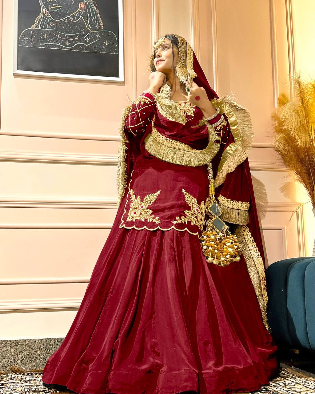 Elegant Emerald Green Embroidered  Set with Dupatta