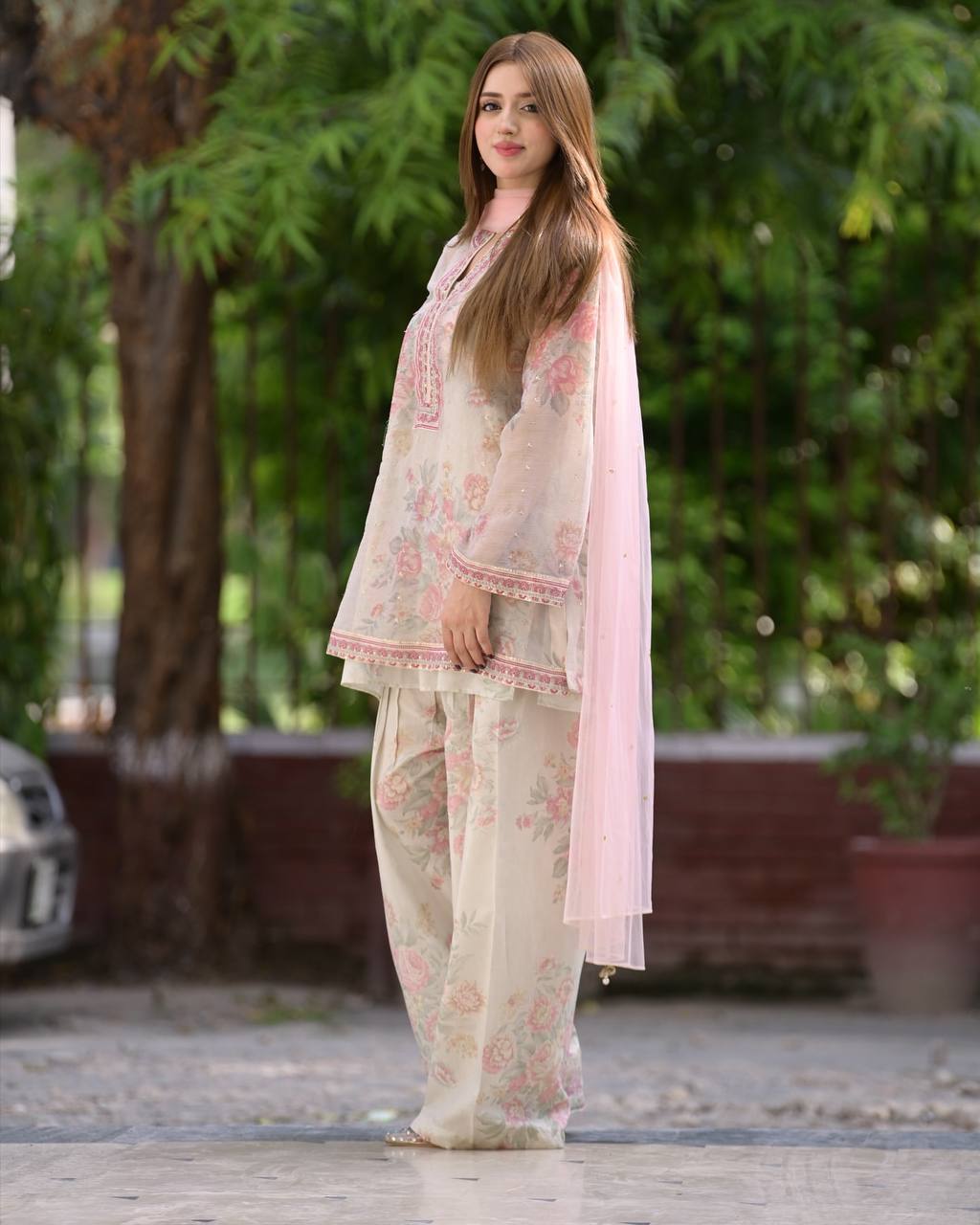 "Elegant Pastel Bloom – Traditional Grace with a Modern Touch"