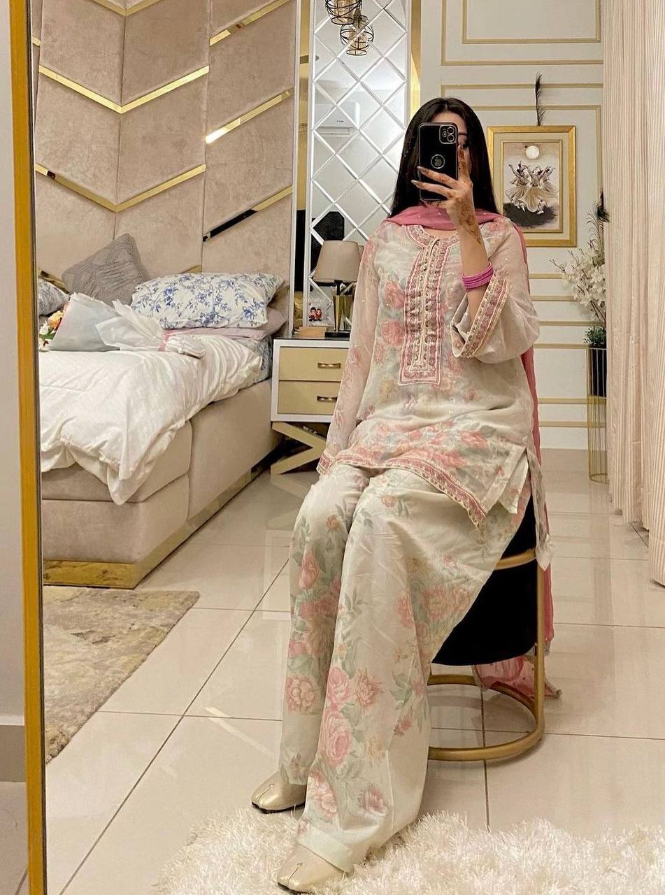 "Elegant Pastel Bloom – Traditional Grace with a Modern Touch"