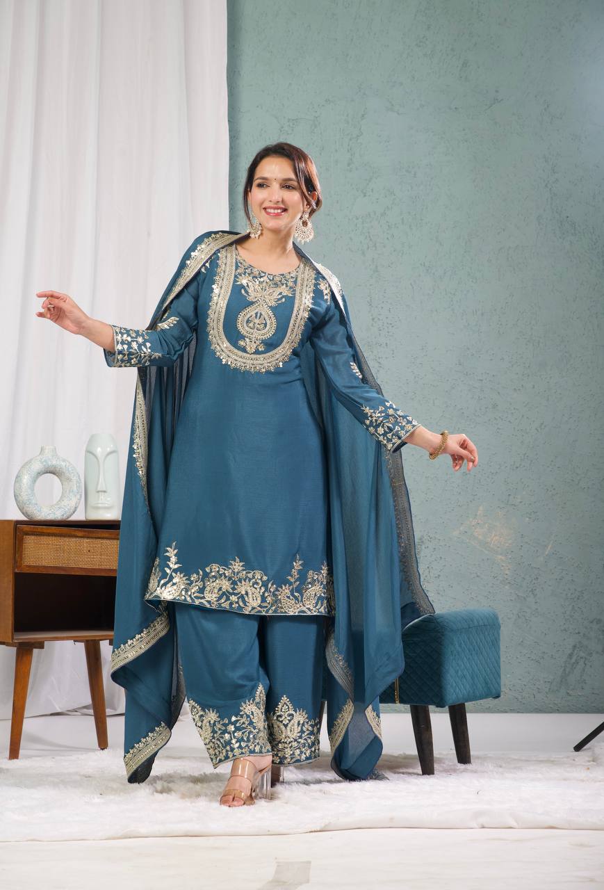 Prisha Embroidered Punjabi Suit Set