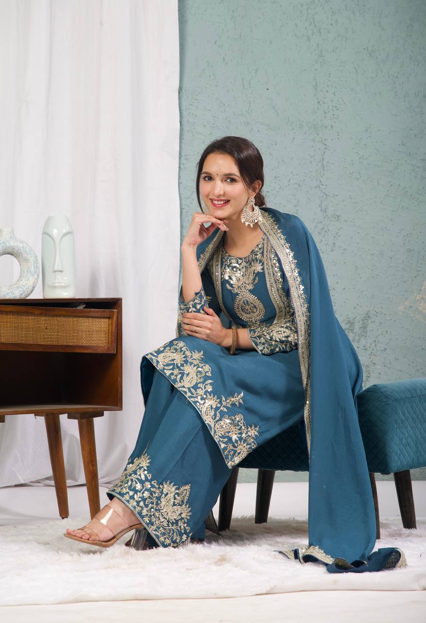 Prisha Embroidered Punjabi Suit Set
