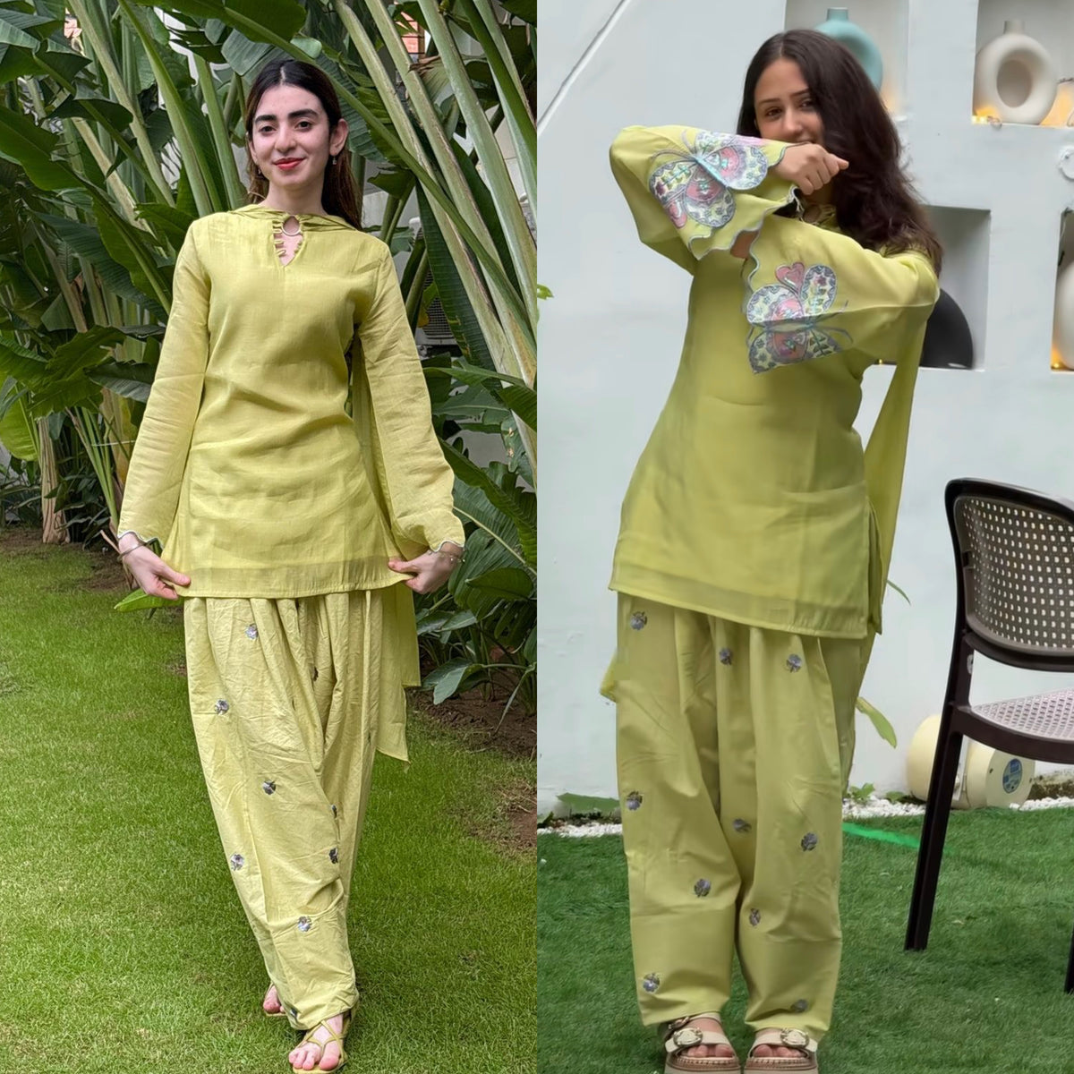 Pistachio Bloom Embroidered Punjabi Suit Set