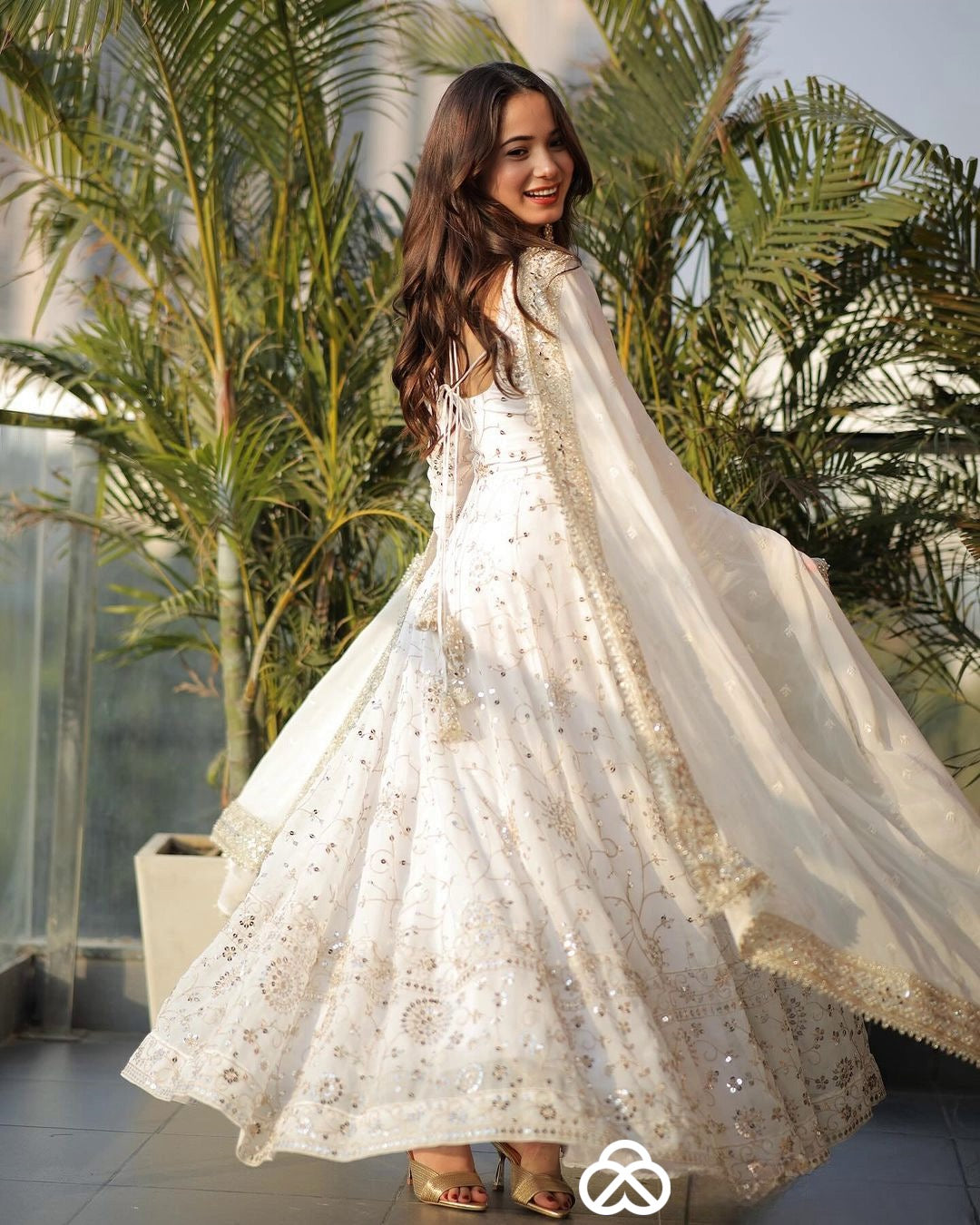 New White Designer Anarkali Suit In New Fancy Style