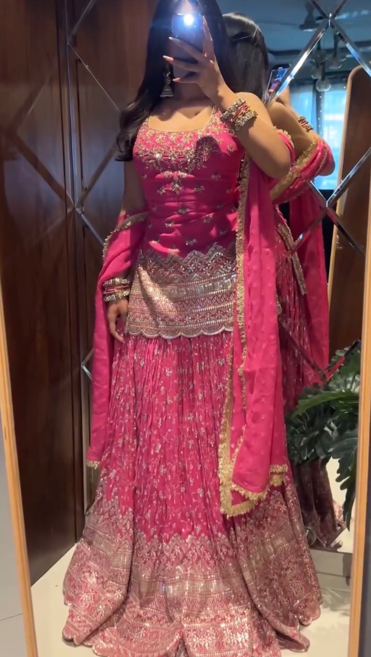 Rani Pink Heavy Embroidered Lehenga Choli Set
