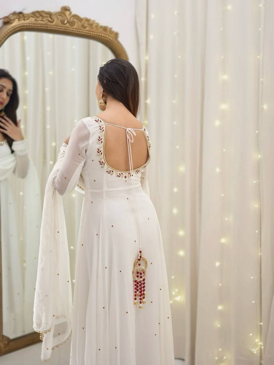 White Anarkali Dress Sajavat Suits White Anarkali Dress Sajavat Suits