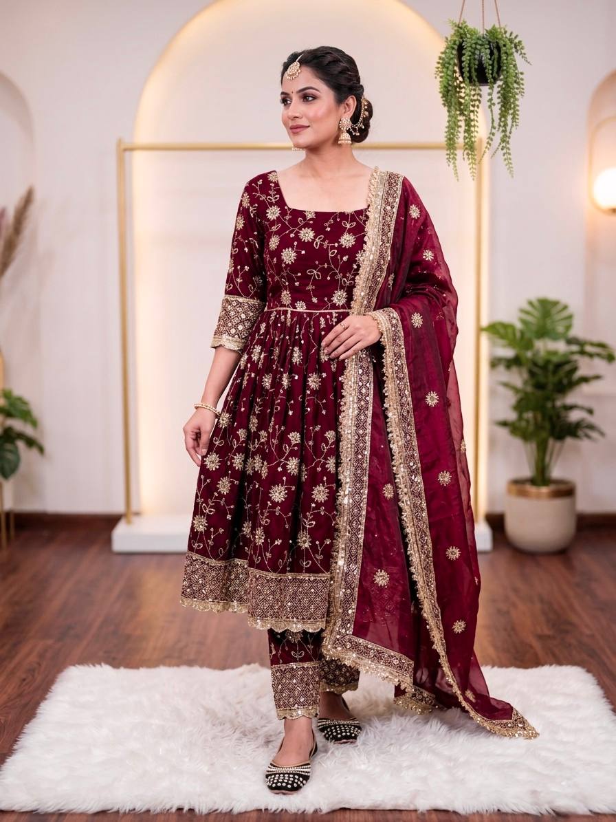 Royal Wine Peplum Suit