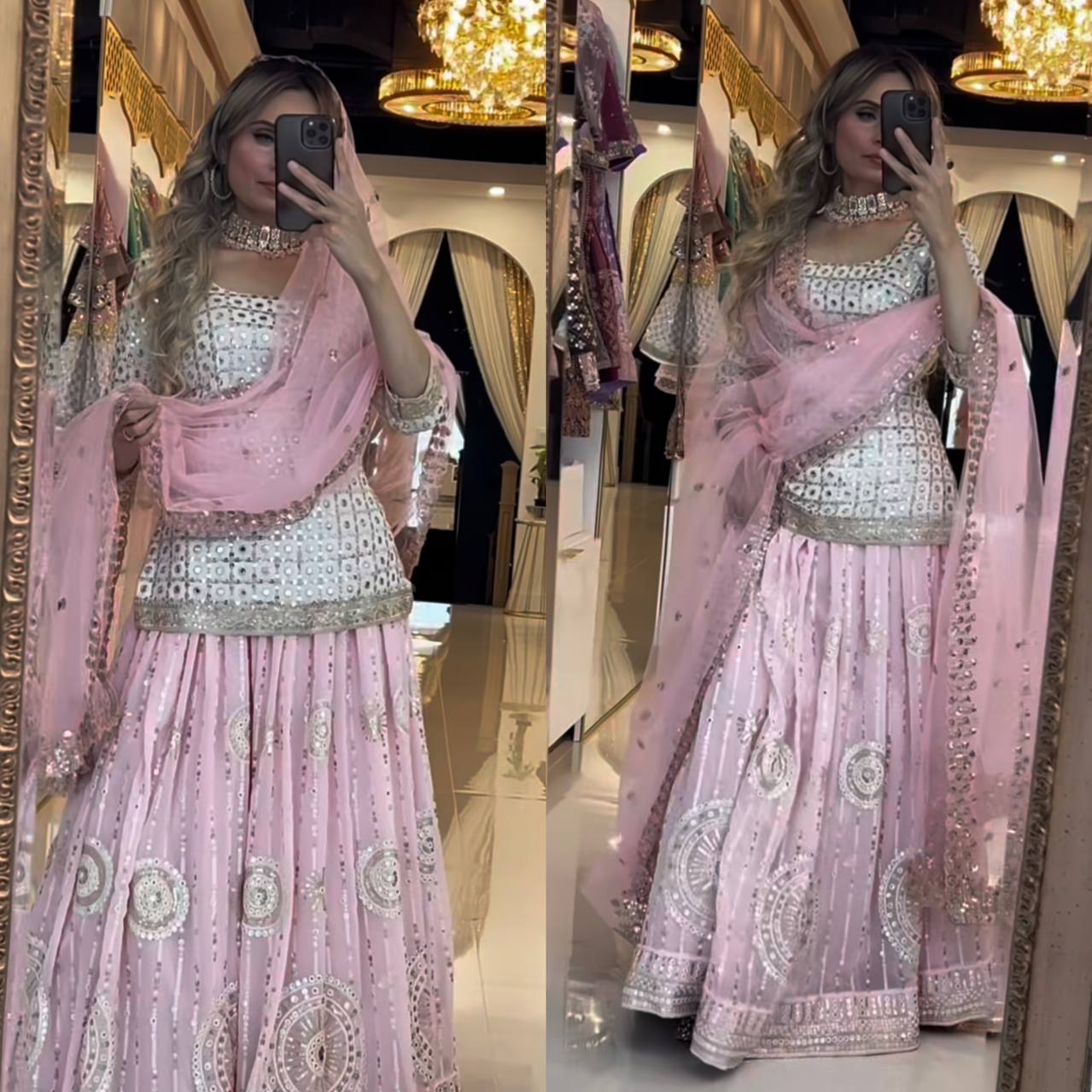 Radiant Elegance: Capturing Moments in a Pink Lehenga Glamour