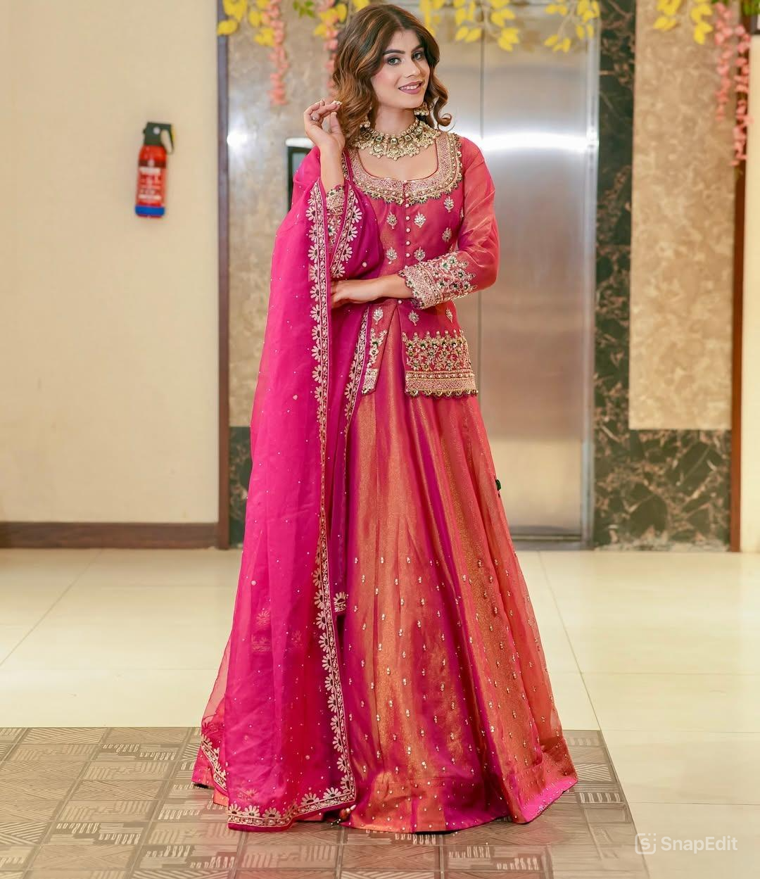 Luxurious Ethnic Lengha Suit Set with Exquisite Embroidery Work